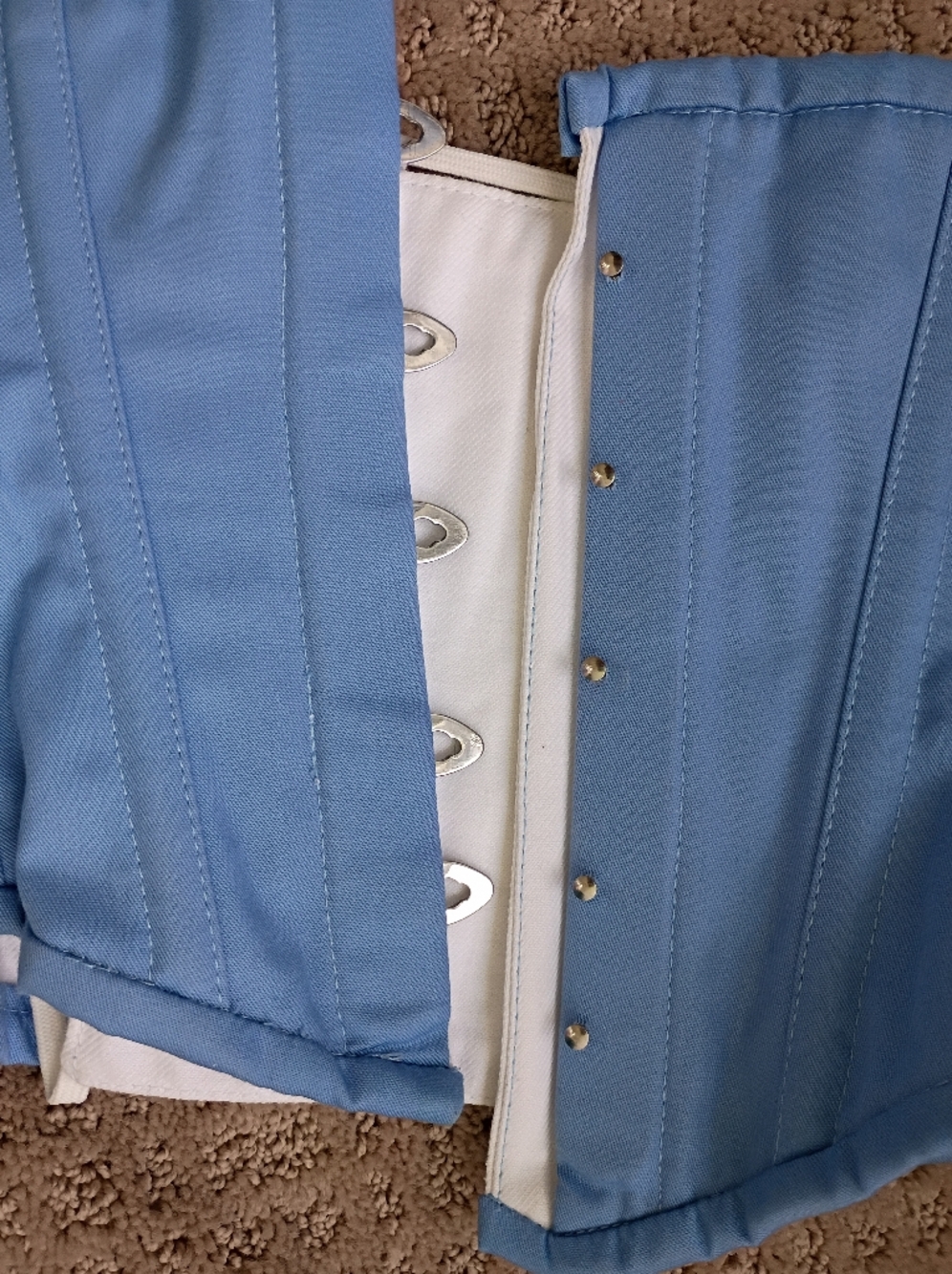 Light Blue Lace-Up Corset Waist Cincher - Picture 3 of 7